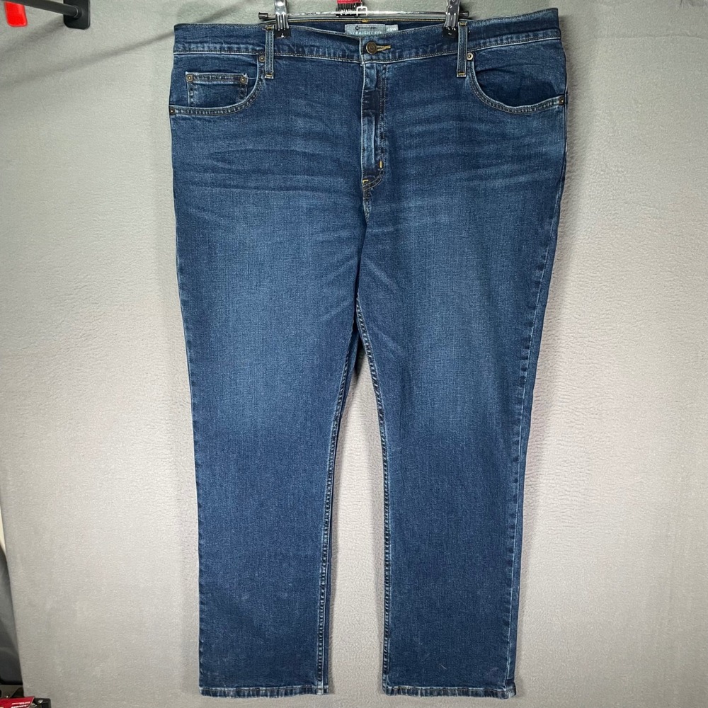 Members Mark Mens Jeans 42x32 Blue Straight Fit‎ Stretch Denim